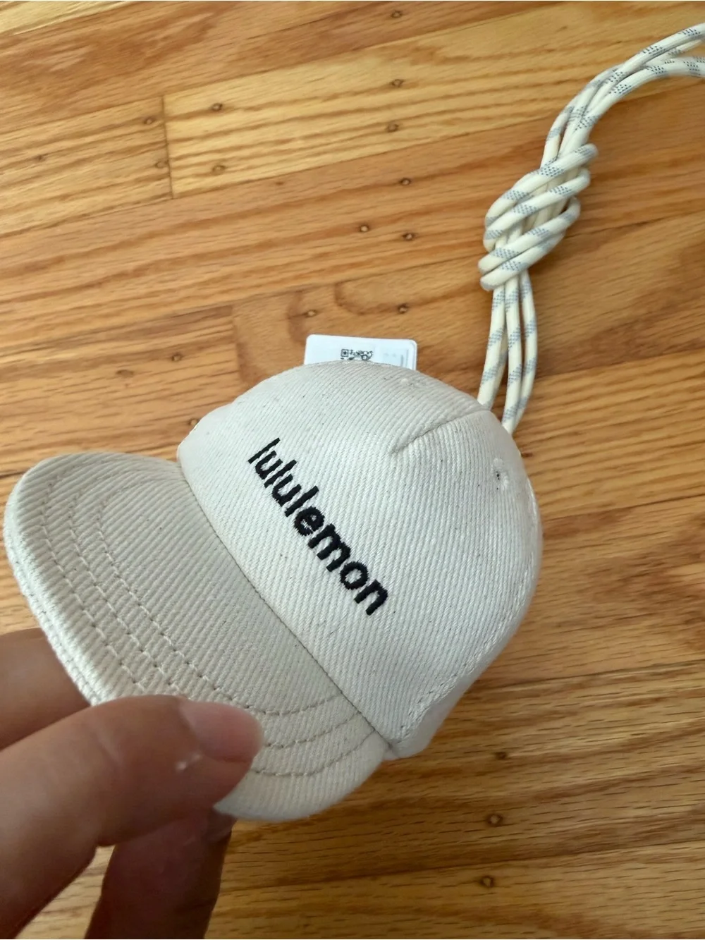 lululemon Cream and Gray Ball Cap Nano Lanyard